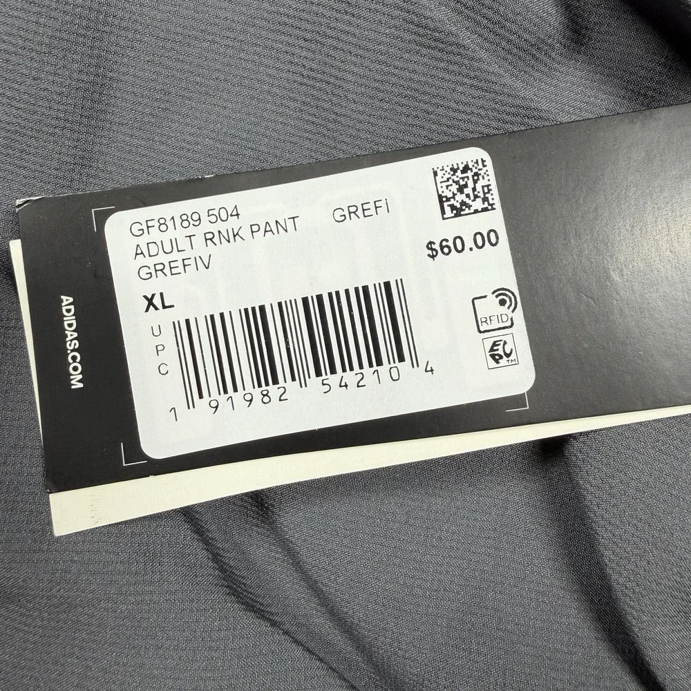 ADIDAS MEN'S SIZE XL HOCKEY RINK SUIT PANTS COLOR‎ GREY GF8189 MULTI SPORTS NWT
